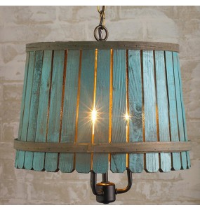 Vintage Barrel Crate Old Wood Pendant Lamp