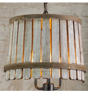 Vintage Barrel Crate Old Wood Pendant Lamp