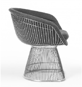 Warren Platner Style Wire Dining Chair upholstered