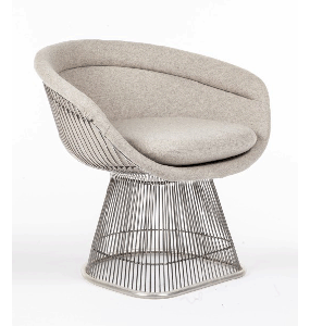 Warren Platner Style Wire Dining Chair upholstered