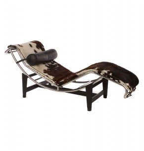 LE CORBUSIER LC4 STYLE CHAISE LOUNGE - COWHIDE