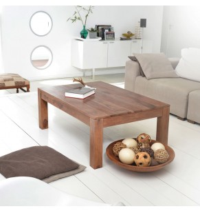 Jacob Solid Oak Wood Rectangular Coffee Table