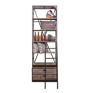 Eiffel Industrial Slim Bookshelf (with ladder)