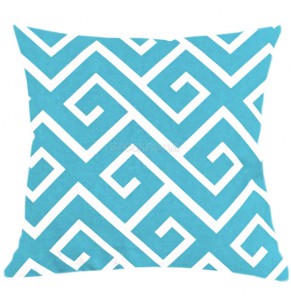 Greek Key Pattern Cushion - Mint Green (In Stock)