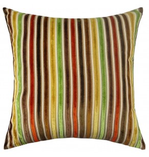 Rainbow Velvet Strip Cushion 