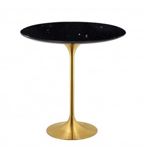 Tulip Style Marble Side Table With Brass Base