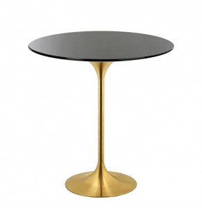 Eero Saarinen Tulip Style Side Table With Brass Base