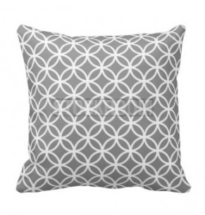 Circular Pattern Cushion - Grey