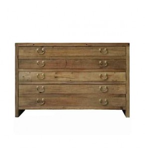 Brookdale Chinese Style Solid Elm Wood 5 Drawers Chest