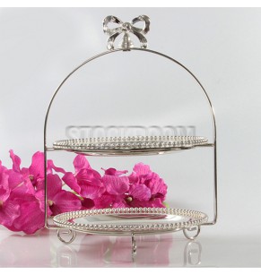 Bow Silver Cake Stand