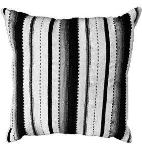 Black and White Striped Cushion
