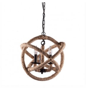 Rustic Rope Pendant Lamp