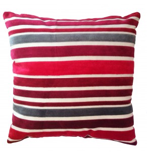 Velvet Strip Cushion - Red