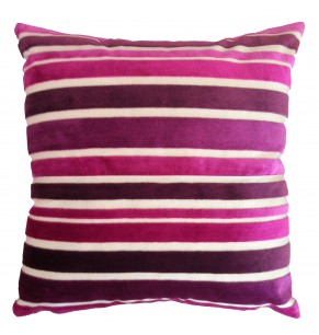 Velvet Strip Cushion - Purple