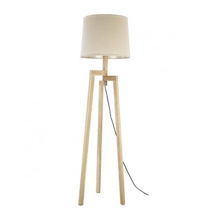 Tripod Wooden Base Floor Lamp
