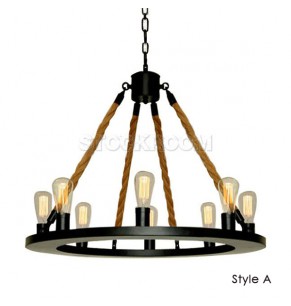 Gaston Loft Style Industrial Rope Pendant Lamp