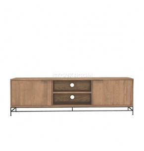 Adele Solid Wood Industrial Style TV Cabinet