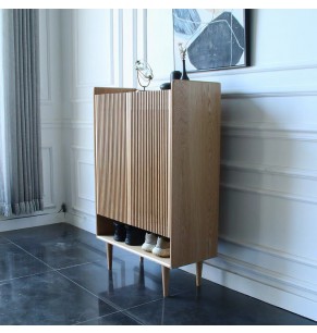 Amelia Solid Oak Wood Shoes Cabinet
