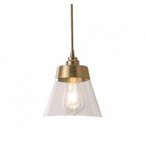 Arran Brass Pendant Light With Glass Shade