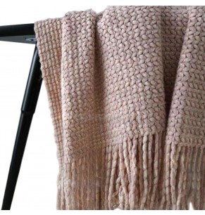 Arthur Style Light Pink Knitted Throw 
