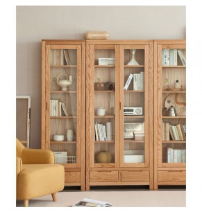 Asann Solid Oak Wood Bookshelf / Bookcase/ Display Cabinet