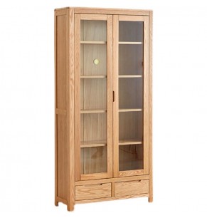 Asann Solid Oak Wood Bookshelf / Bookcase/ Display Cabinet