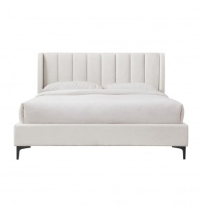 Athen Fabric Upholstered Bed Frame With Different Leg Color Options