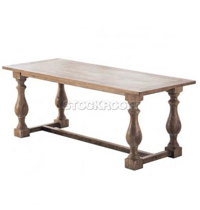 ATLANTA ANTIQUED SOLID BEECH WOOD MONASTERY DINING TABLE