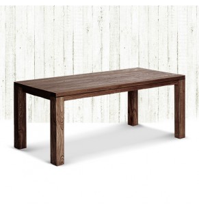 Azure Slim Rustic Recycled Solid Elm Wood Dining Table