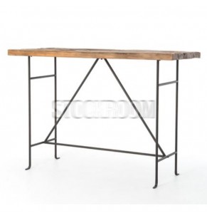 Baker Solid Wood Industrial Loft Bar Table
