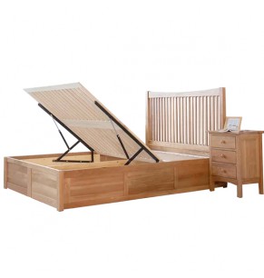 Julien Solid Oak Wood Bed Frame with Storage