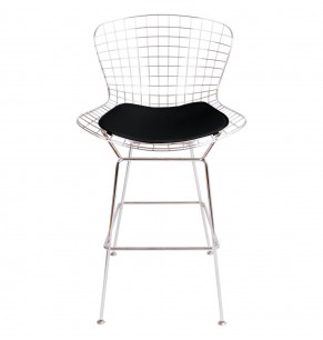 Bertoia Style Wire Bar Stool with Pad