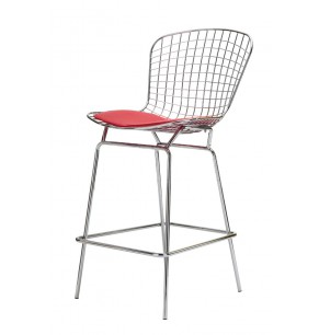 Bertoia Style Wire Bar Stool with Pad