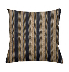 Black and Gold Striped Cushion