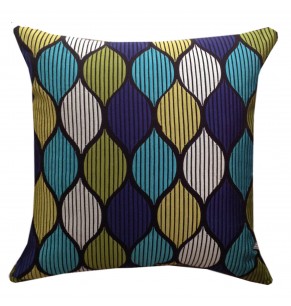 Blue and Green Geometric Cushion