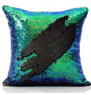 Blue & Black Sequin Cushion