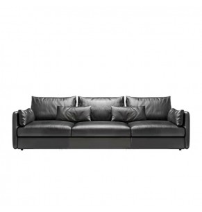 Boston Leather Feather Down Sofa - 3 Seater