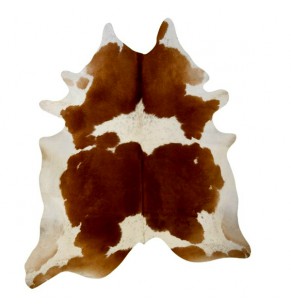 STOCKROOM Brown and White Natural Cowhide Rug