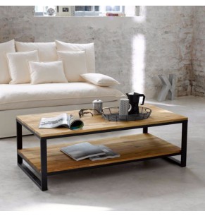 Caden Solid Wood Industrial Coffee Table