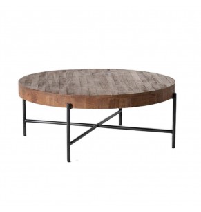 Camera Industrial Style Metal & Wood Coffee Table