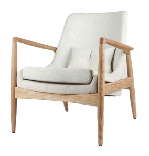 Cameron Solid Wood Upholstered Lounge Chair