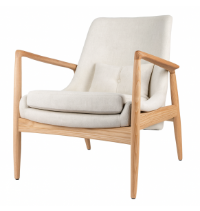 Cameron Solid Wood Upholstered Lounge Chair