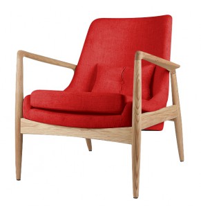 Cameron Solid Wood Upholstered Lounge Chair