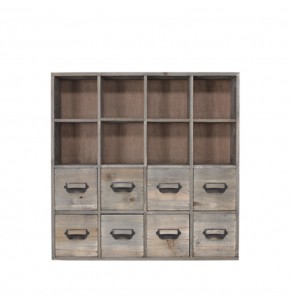 Canala Solid Fir Wood Mini Display Storage Cabinet