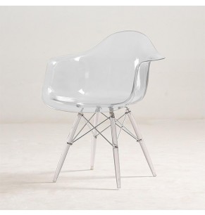 Charles Eames DAW Style Chair - Transparent Leg (Set of 2)