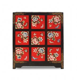 Chinese Antique Vintage Floral Style chest of drawers with 9 drawers