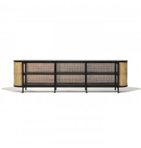 Chloe Contemporary Woven Cane TV Cabinet