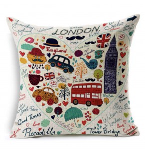 Colorful London Decorative Cushion