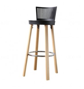 Cornett Barstool with Wood Legs