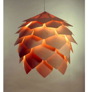 Wooden Artichoke Style Pendant Lamp